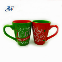 festival promotional printing decal customized ceramic christmas mugs